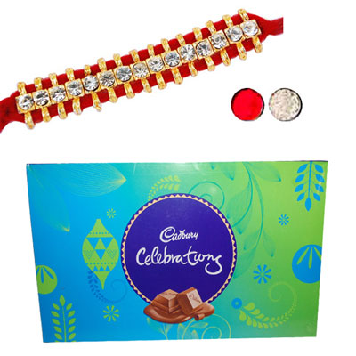 "Stone Rakhi - SR-9160 Single Rakhi), Cadbury celebrations Gift box - Click here to View more details about this Product